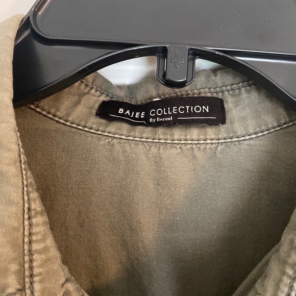 Olive Green Cargo Button-Down Long Sleeve Shirt - Picture 2 of 6